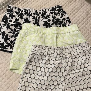 JCrew elastic shorts waist bundle. 3 pairs. Textured. EUC.